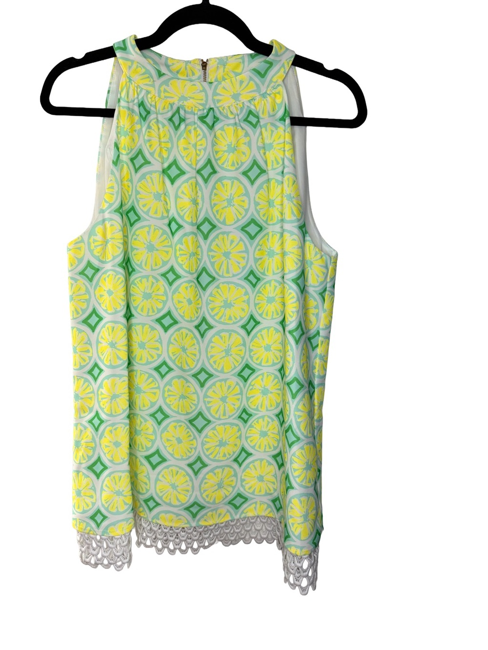 Sail to Sable NWT Citrus Lemon Print Sleeveless Shift Dress Size L